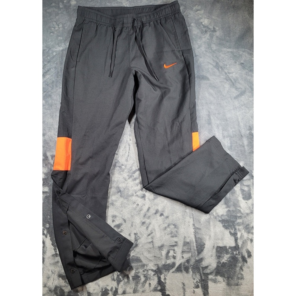 NWT! Nike‎ Women's Dri-FIT Jogging Pants  Size Med Black w/ Orange Side Panels